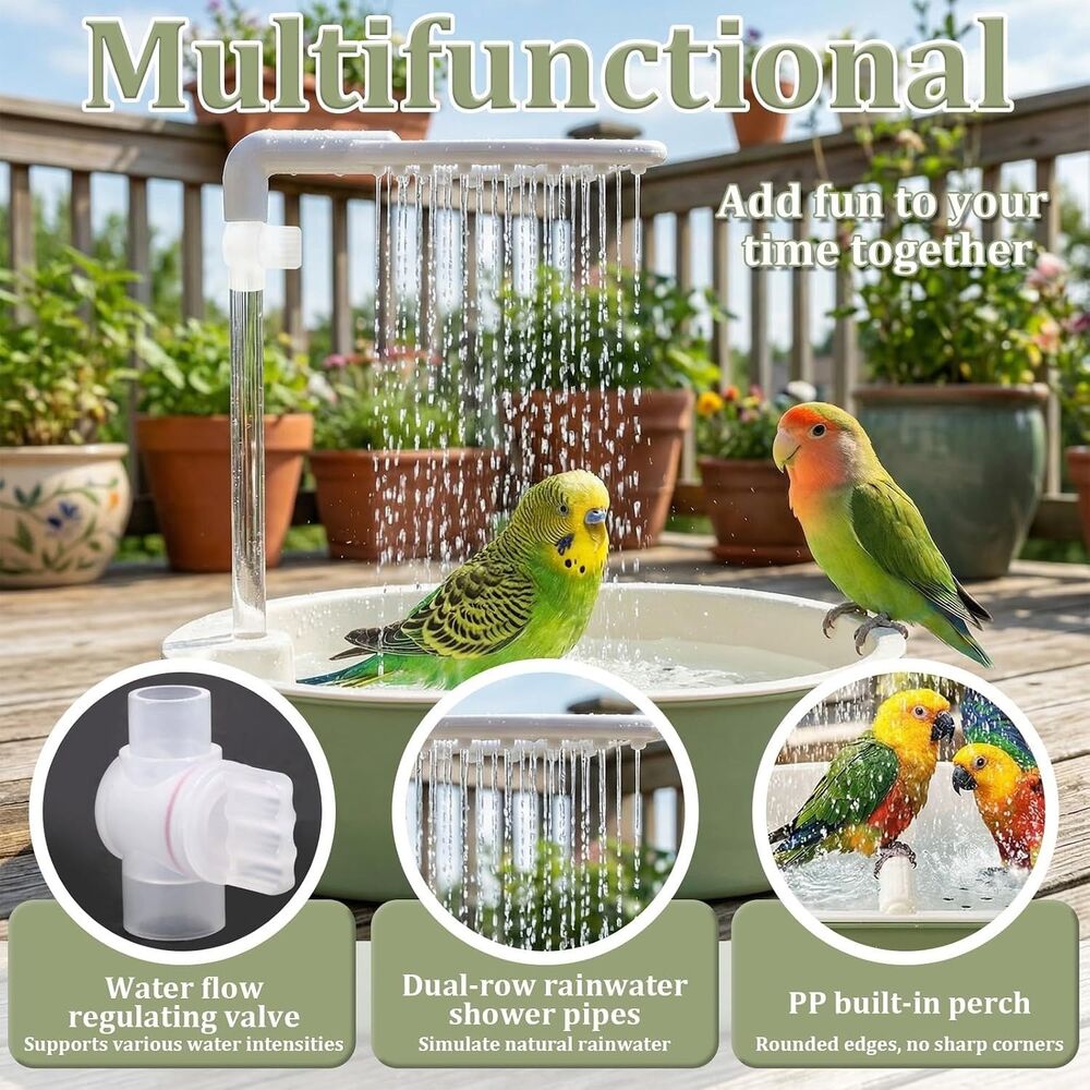 Tcwhniev Electric Parakeet Bird Bath
